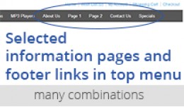Selected information pages, links in top menu-Ma..