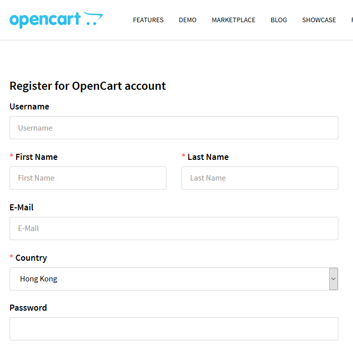 OpenCart - Create an OpenCart Account