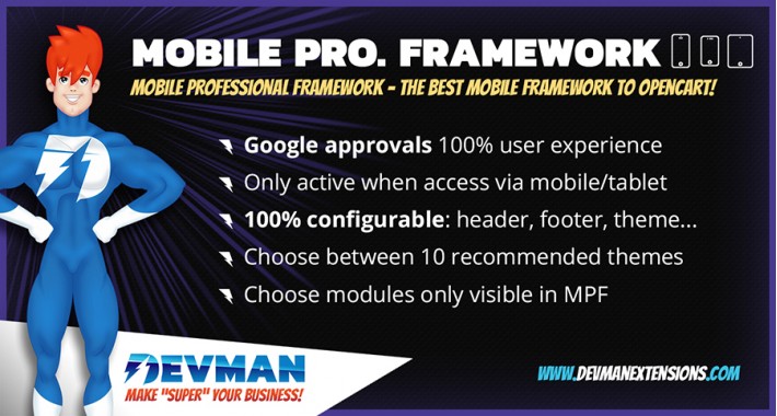 Mobile Professional Framework - MPF - Template OpenCart